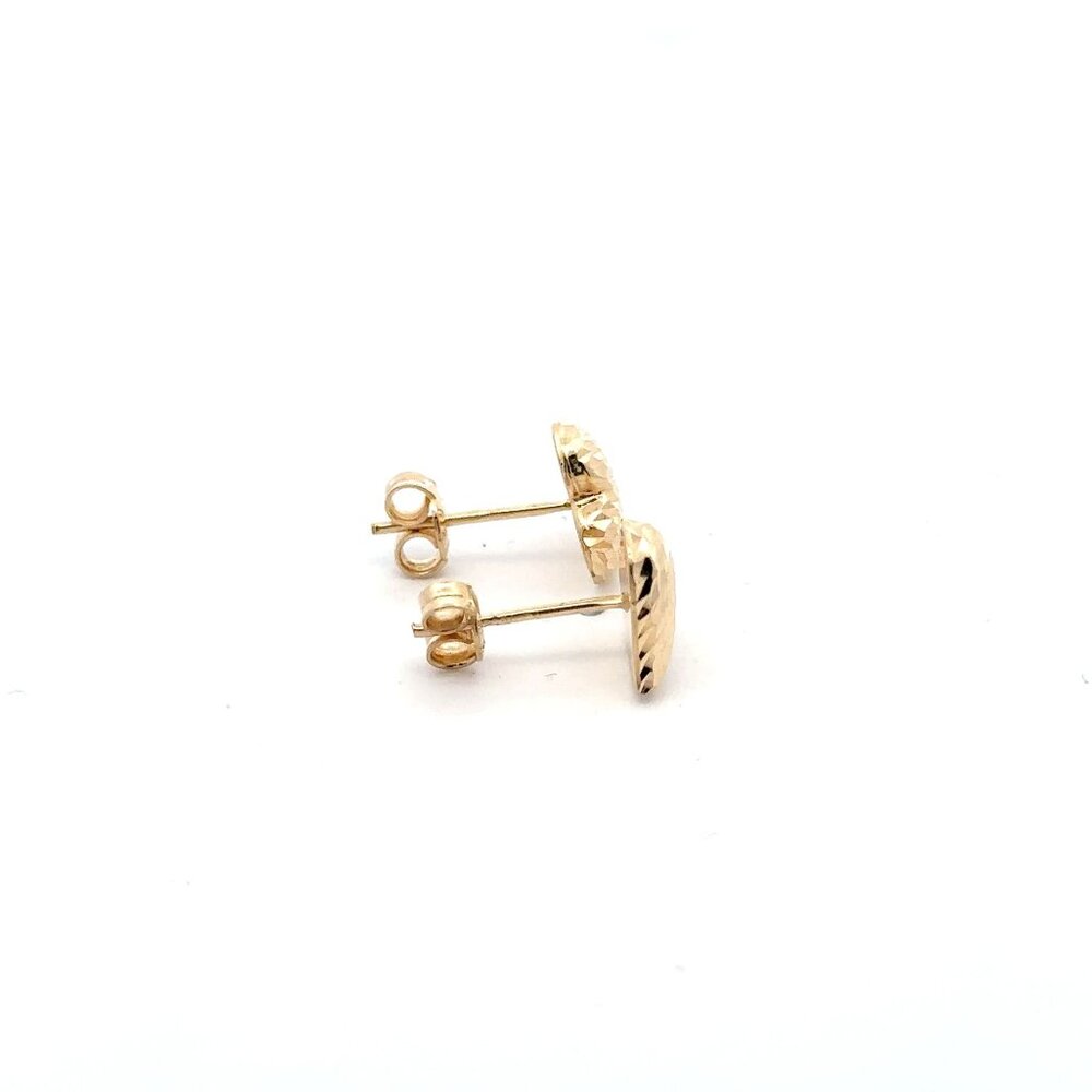 18K Gold Earrings Stud Heart - Picture 5 of 11